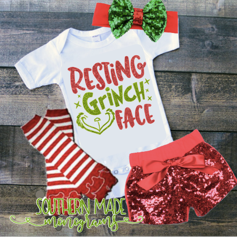 Resting Grinch Face - Christmas Onesie