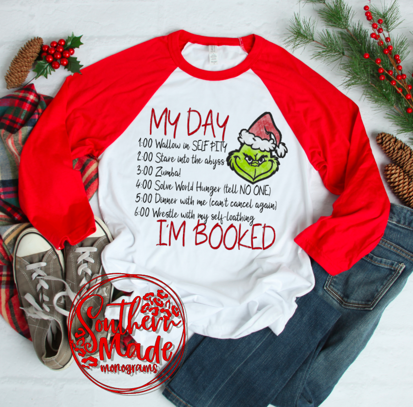 Grinch - My Day Baseball Tee