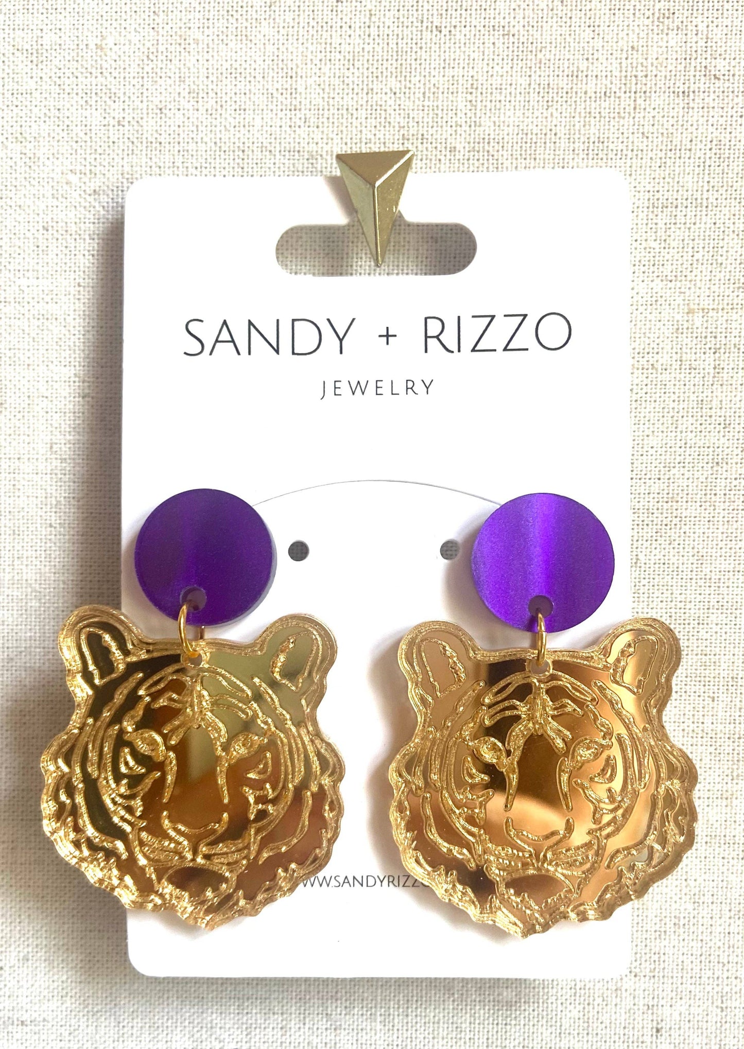 Gold Mirrored Tiger Dangle