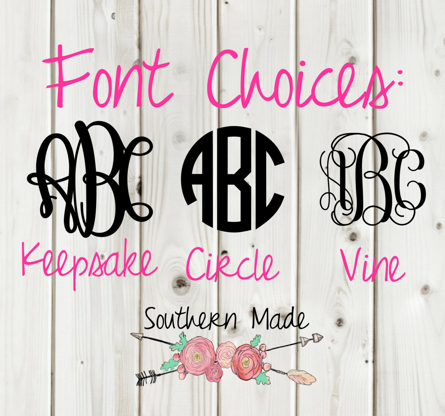 Monogrammed Decal - Choose size & Color