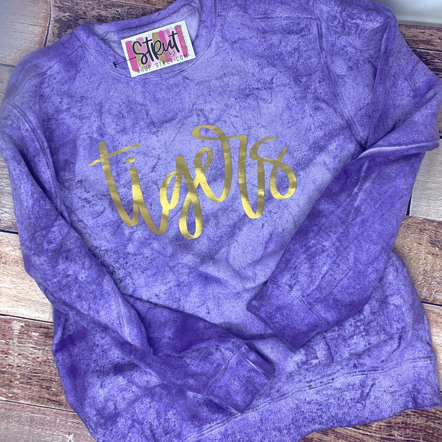 Tigers Color Blast Sweatshirt With Gold Foil