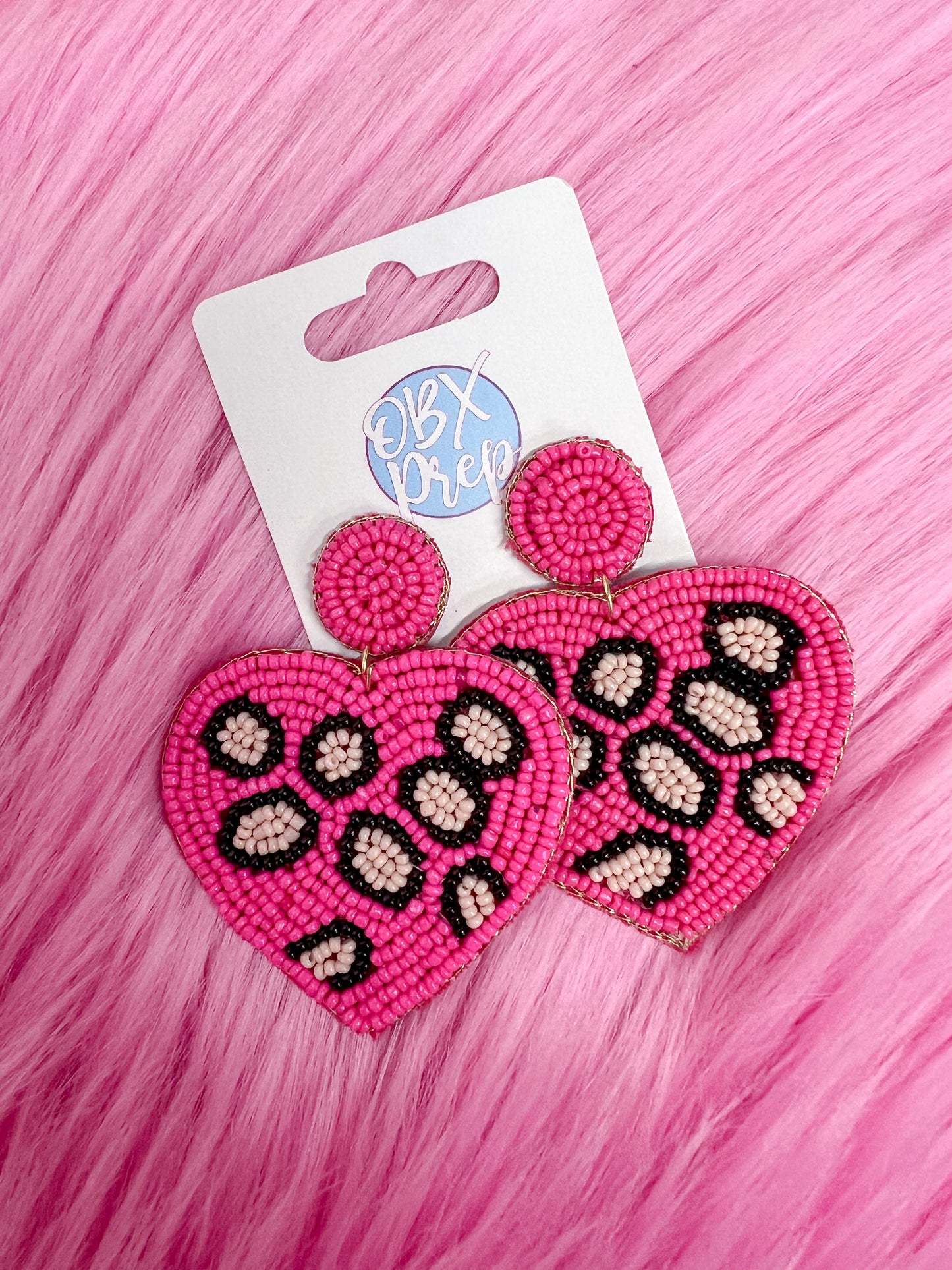 Beaded Heart Earrings