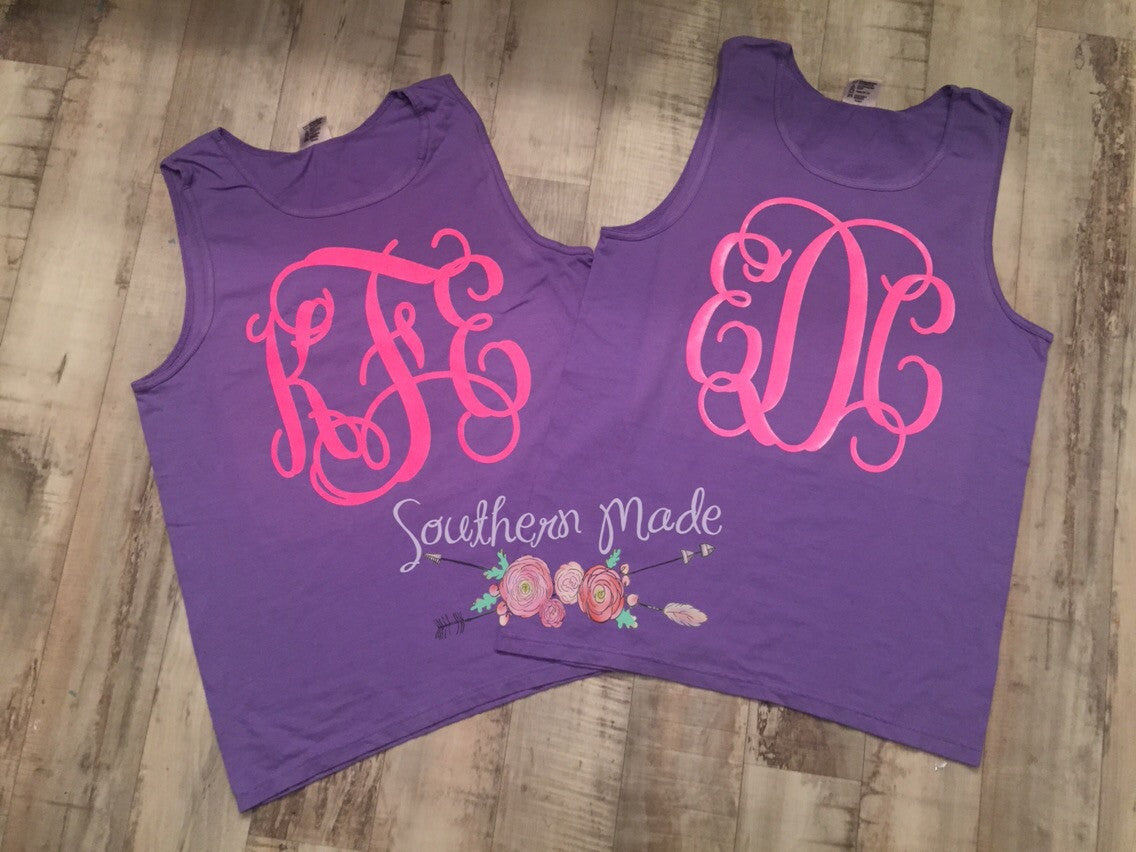 Monogrammed Tank - Unisex or Womens Ft