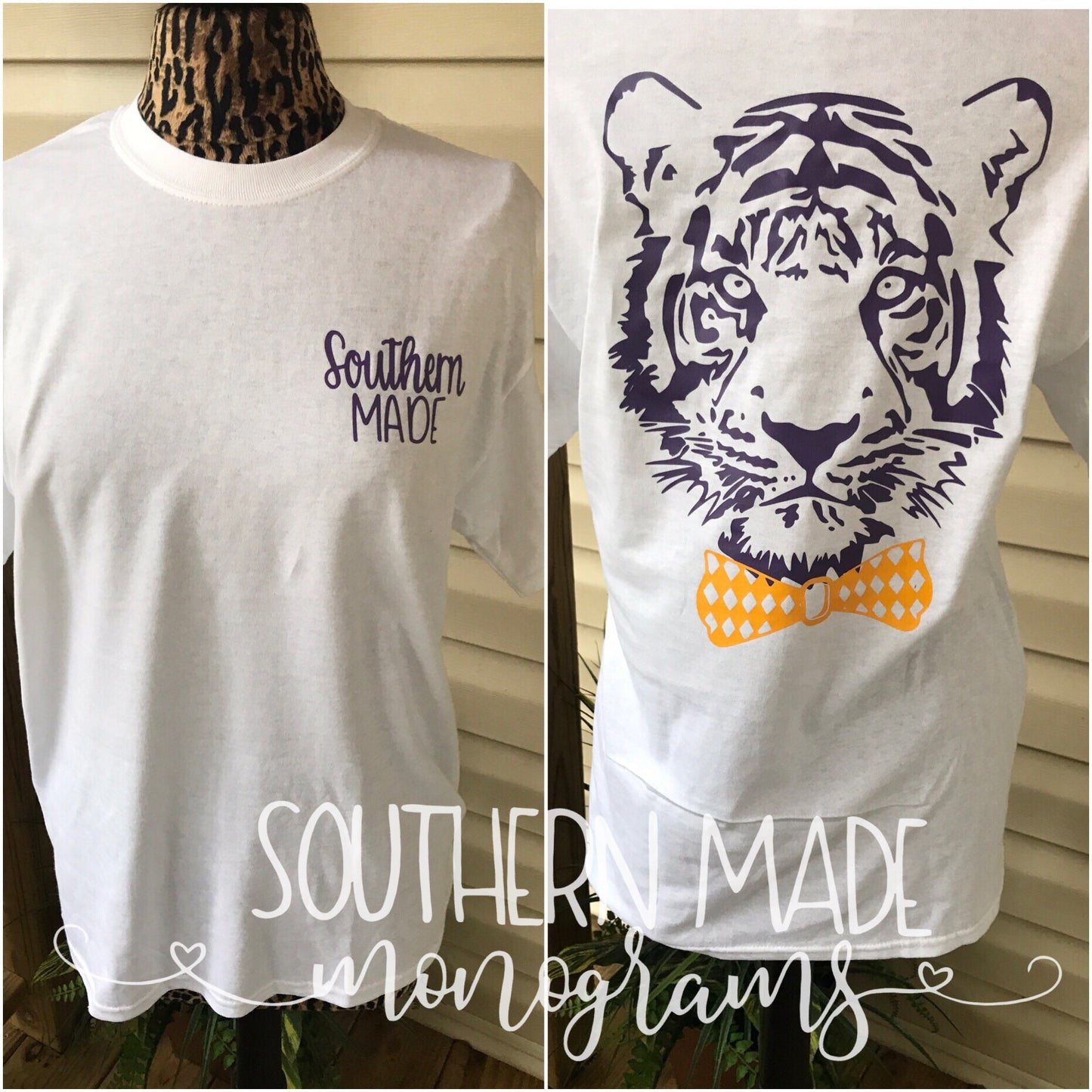 Tiger Head With Bow Tie - Short or Long Sleeve