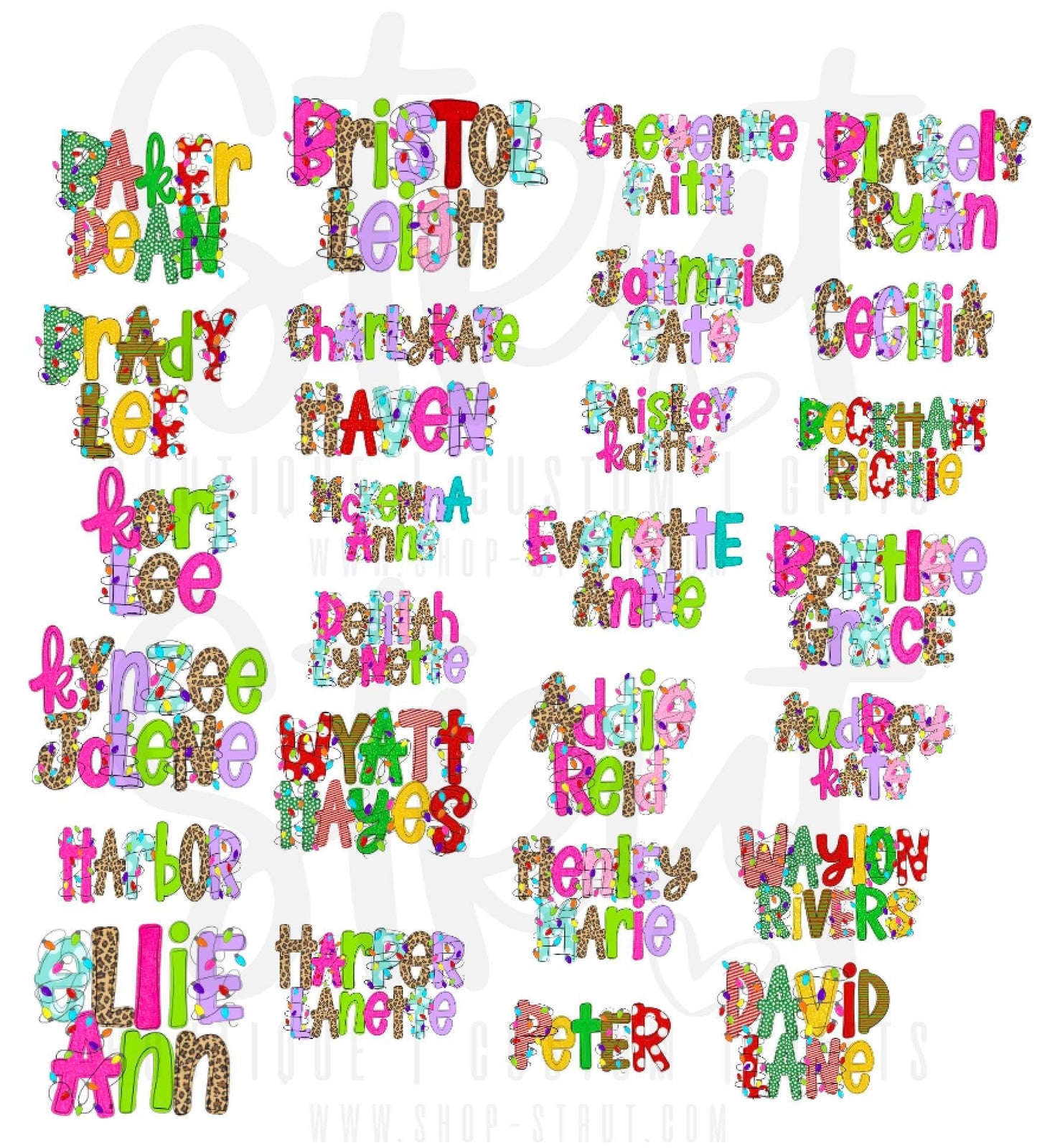 Christmas Name With Lights