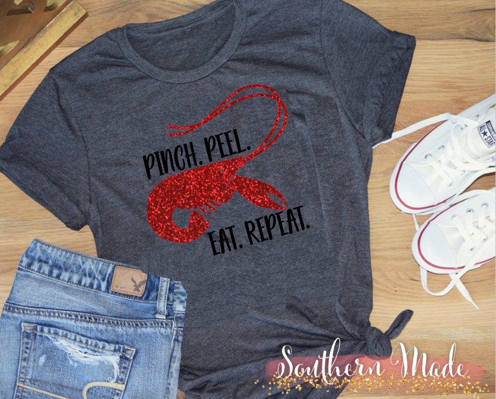 Pinch Peel Eat Repeat Shirt - Gildan or Comfort Colors - Choose your own colors