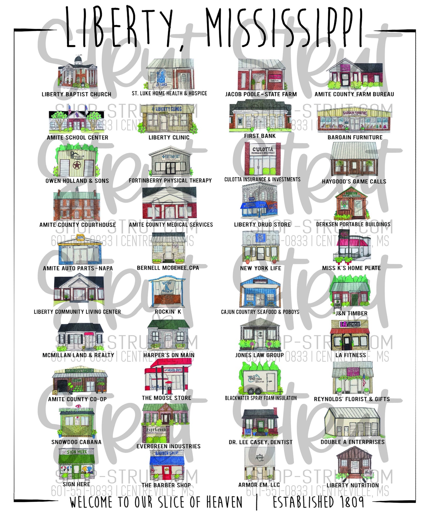 Liberty, MS Business Tee