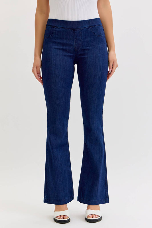 Super Dark Denim Flared Jegging Pull On