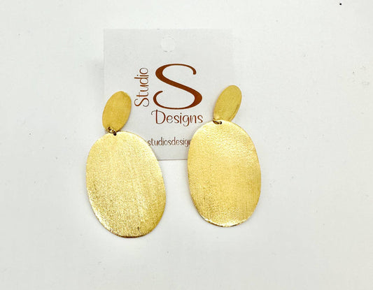 GOLD PLATED BRASS LARGE CIRCLE EARRINGS