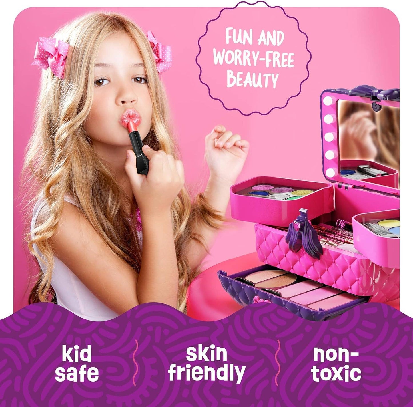 Light Up Makeup Kit for Kids - Real Girls Make Up Set