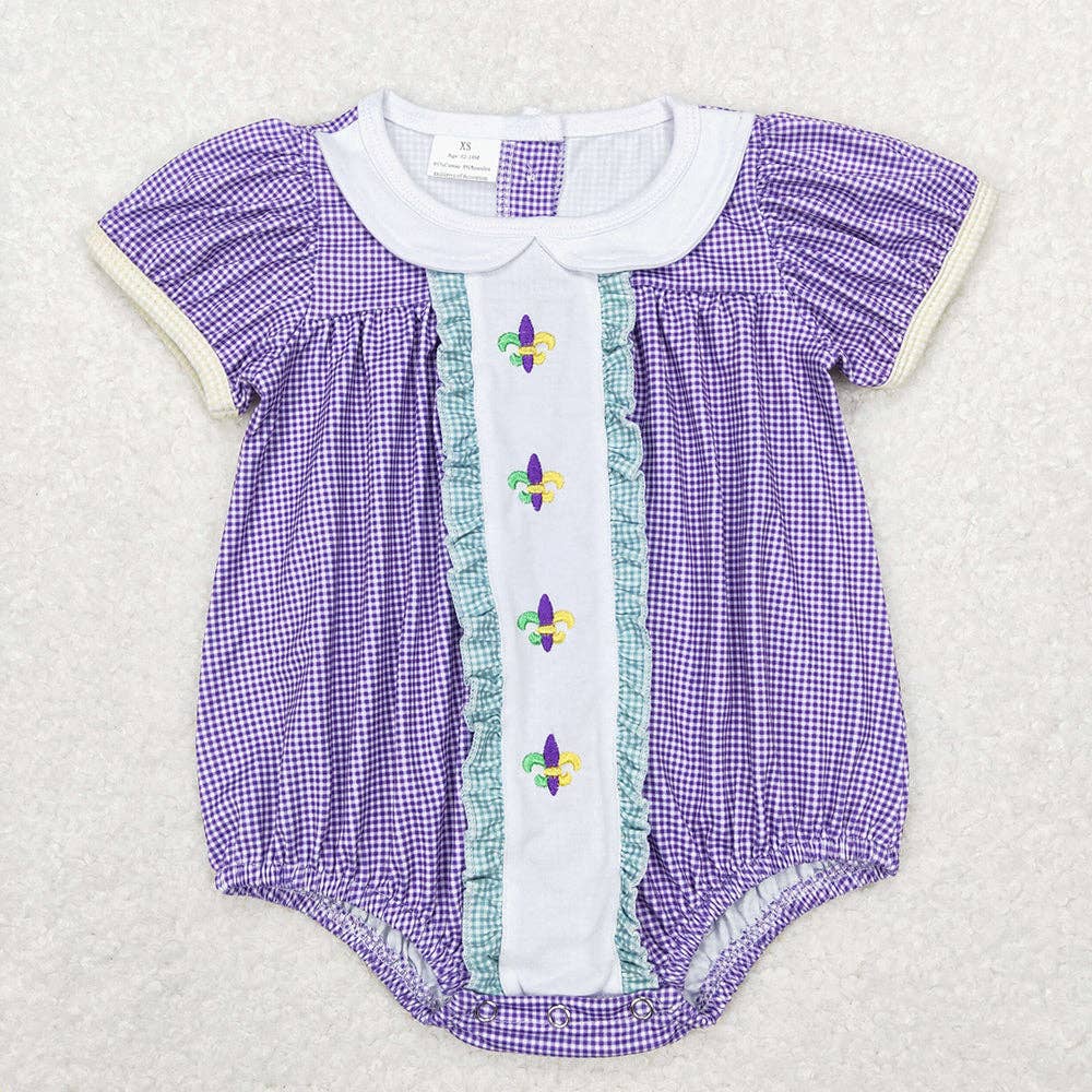 Baby Girls Mardi Gras Anchor Purple Bubble