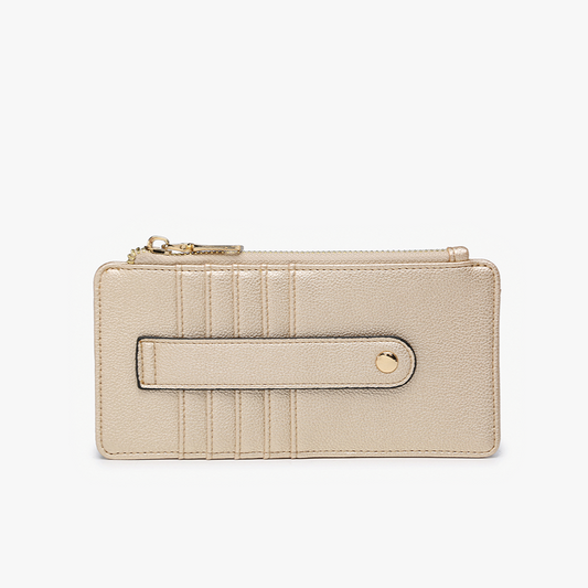 Saige Slim Card Holder Wallet: Gold