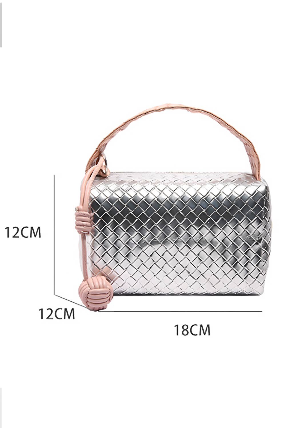 Silvery Lattice Weaven Cosmetic Bag