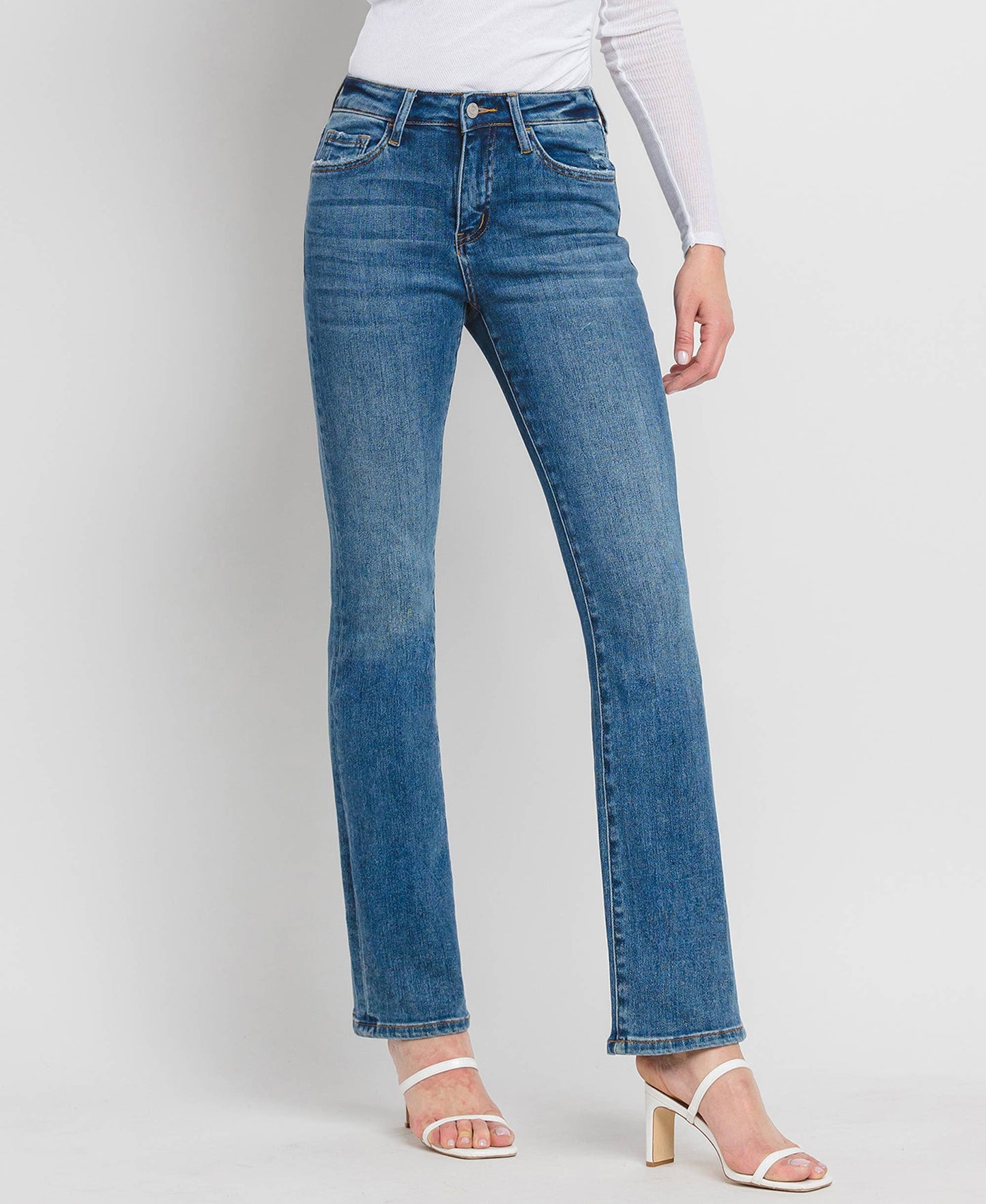 HIGH RISE BOOTCUT JEANS SHINING