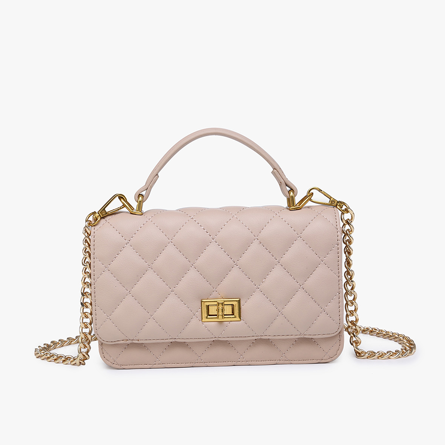 Bali Quilted Chain Crossbody: Sand