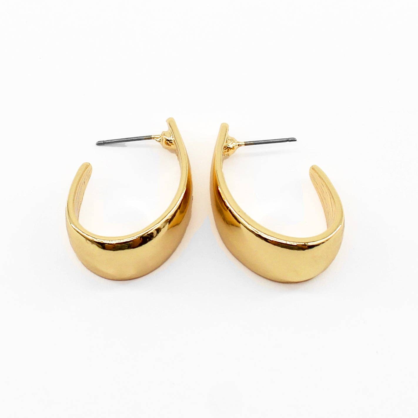Flat Gold .3" Wide Hoop Earring