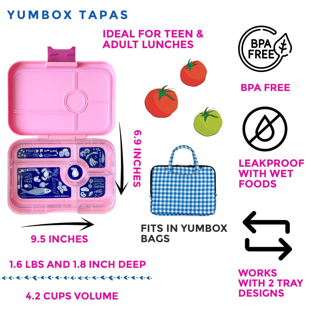 Leakproof Yumbox Tapas Capri Pink- 5 Compartment