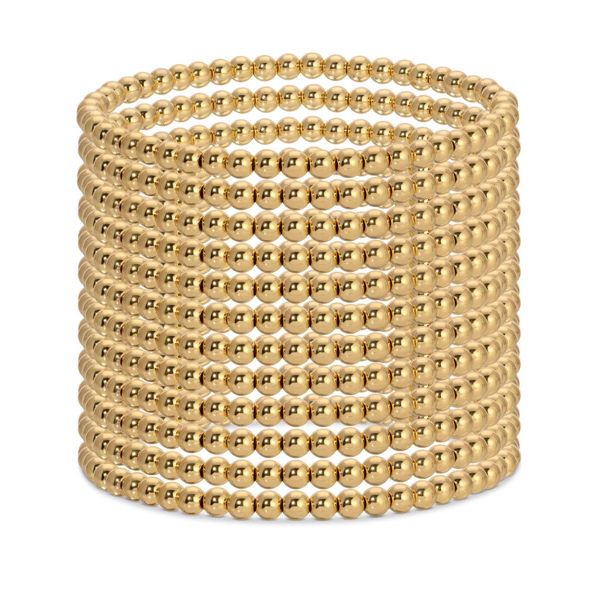 4mm Bead Stretch Bracelet: Gold