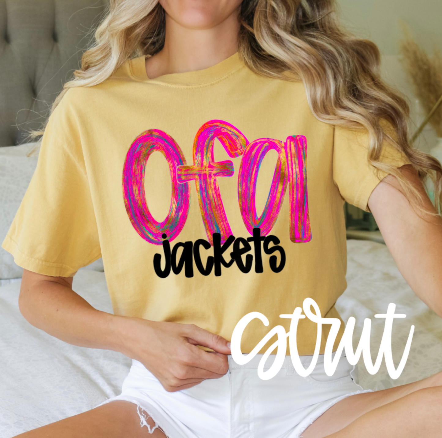 Pink and Colorful Brushstroke OFA Tee