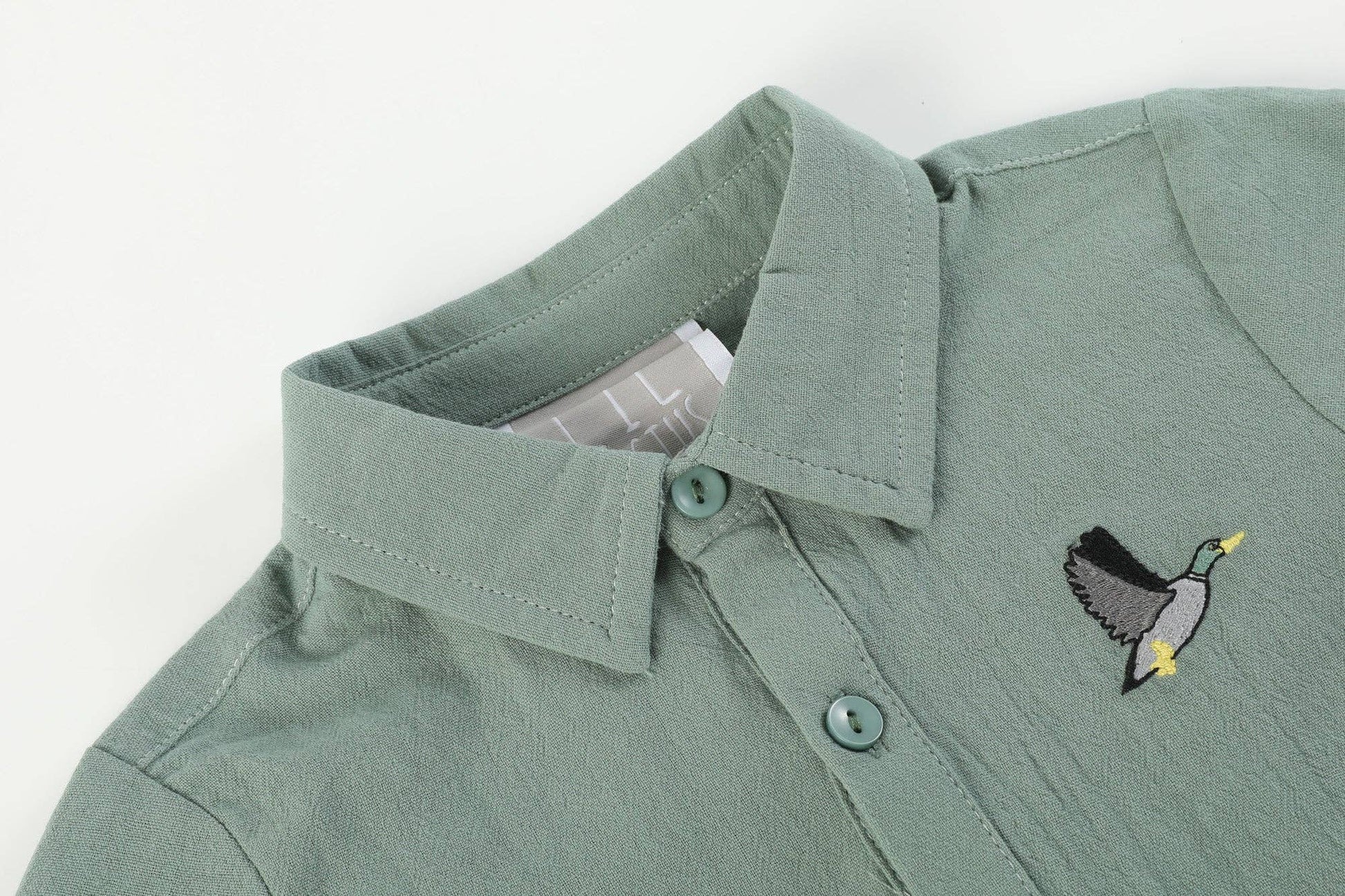boys sage green dress shirt Sage boy button down shirt Honeydew USA