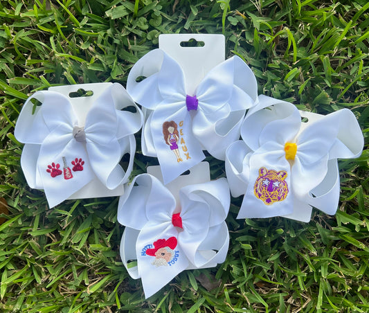 Gameday Embroidered Hair Bows