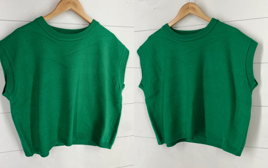 K. Green Oversized Sleeveless Sweater