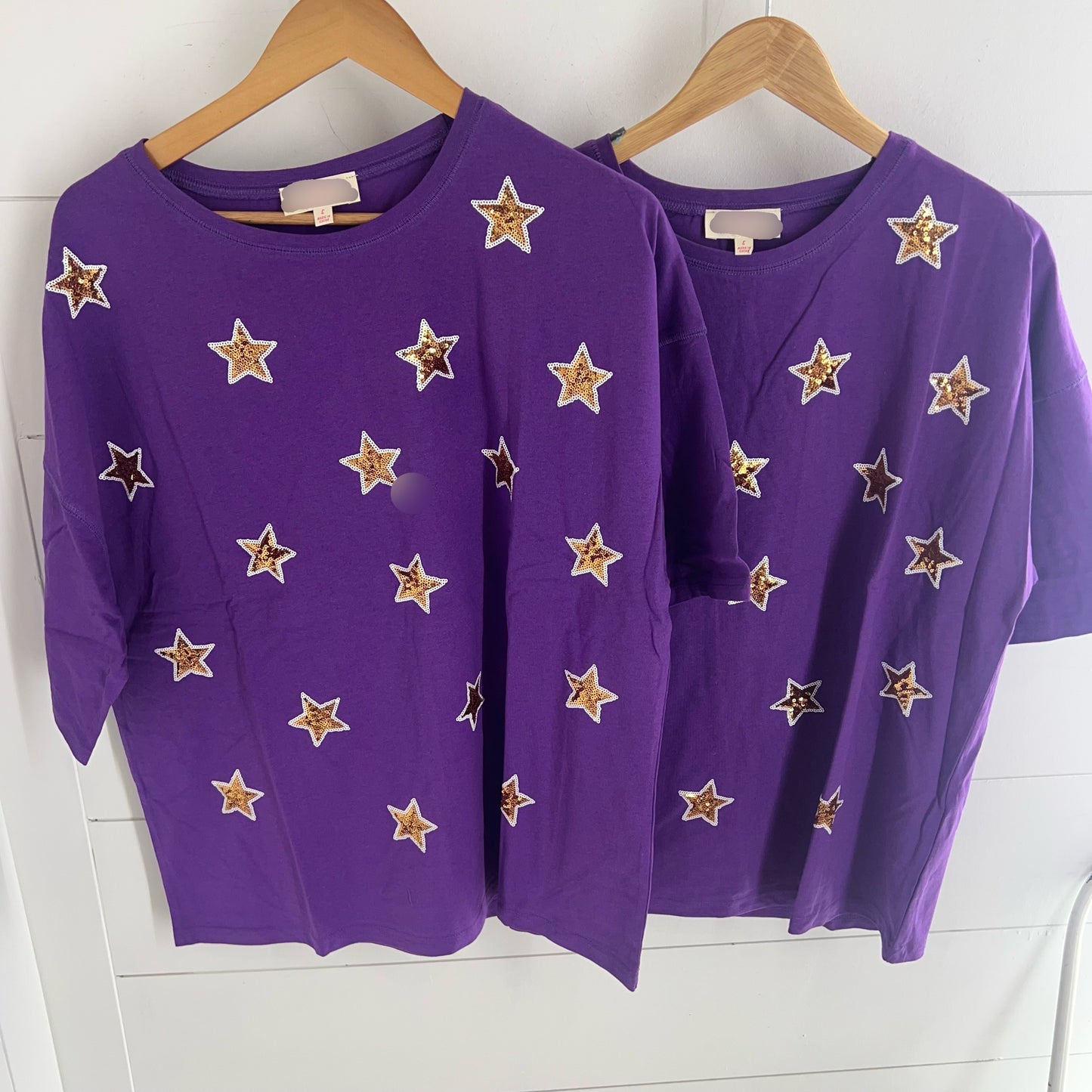 Star Purple & Gold Sequin Top