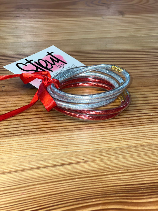Red & Silver Jelly Bracelets