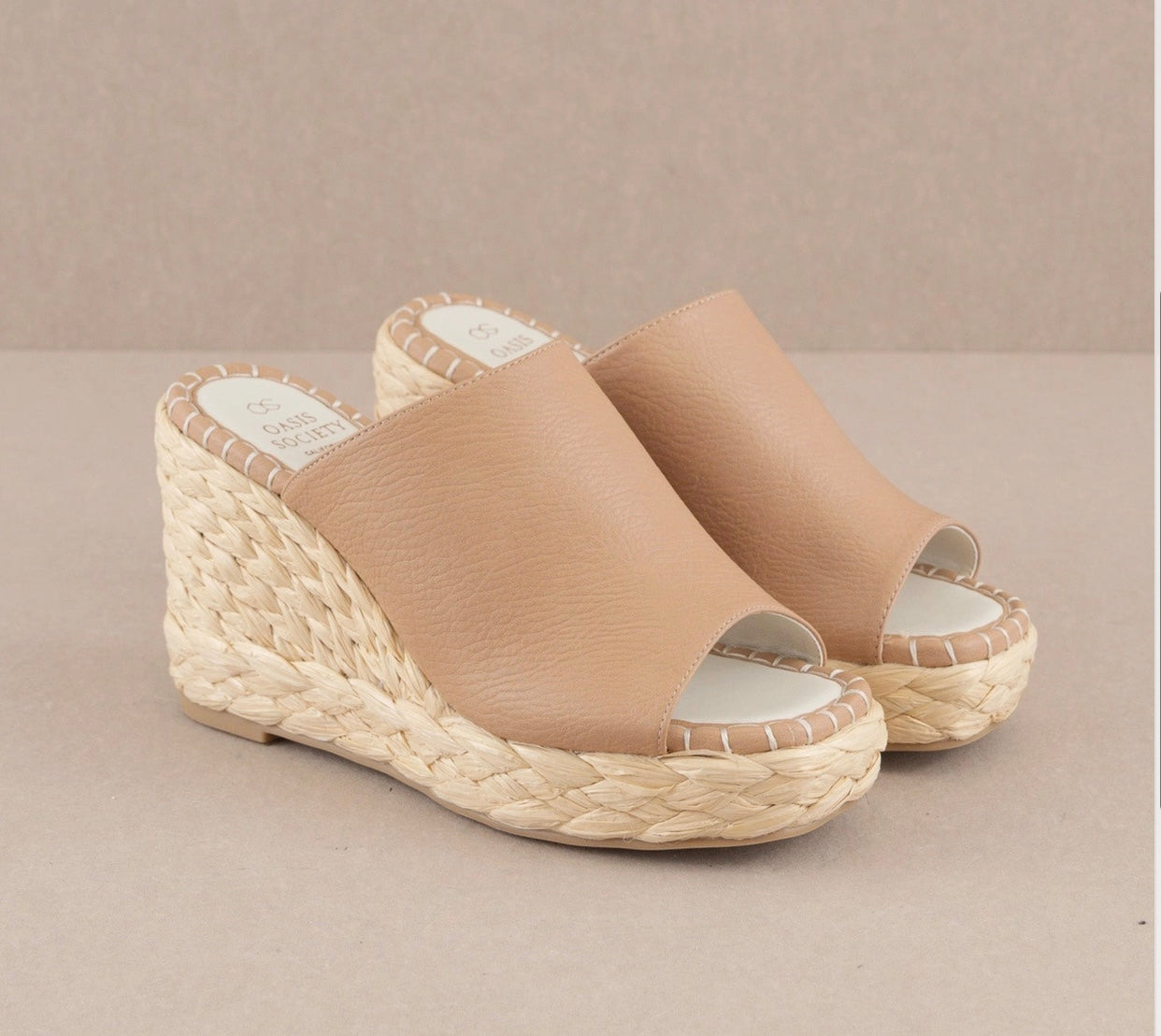 Apricot  Espdarille Slip On Wedge