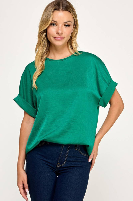Satin Emerald Top