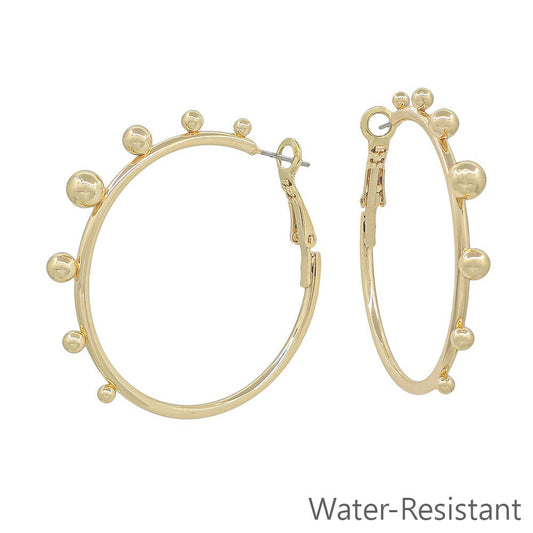 Graduated Bead on 2" Hoop Earrings