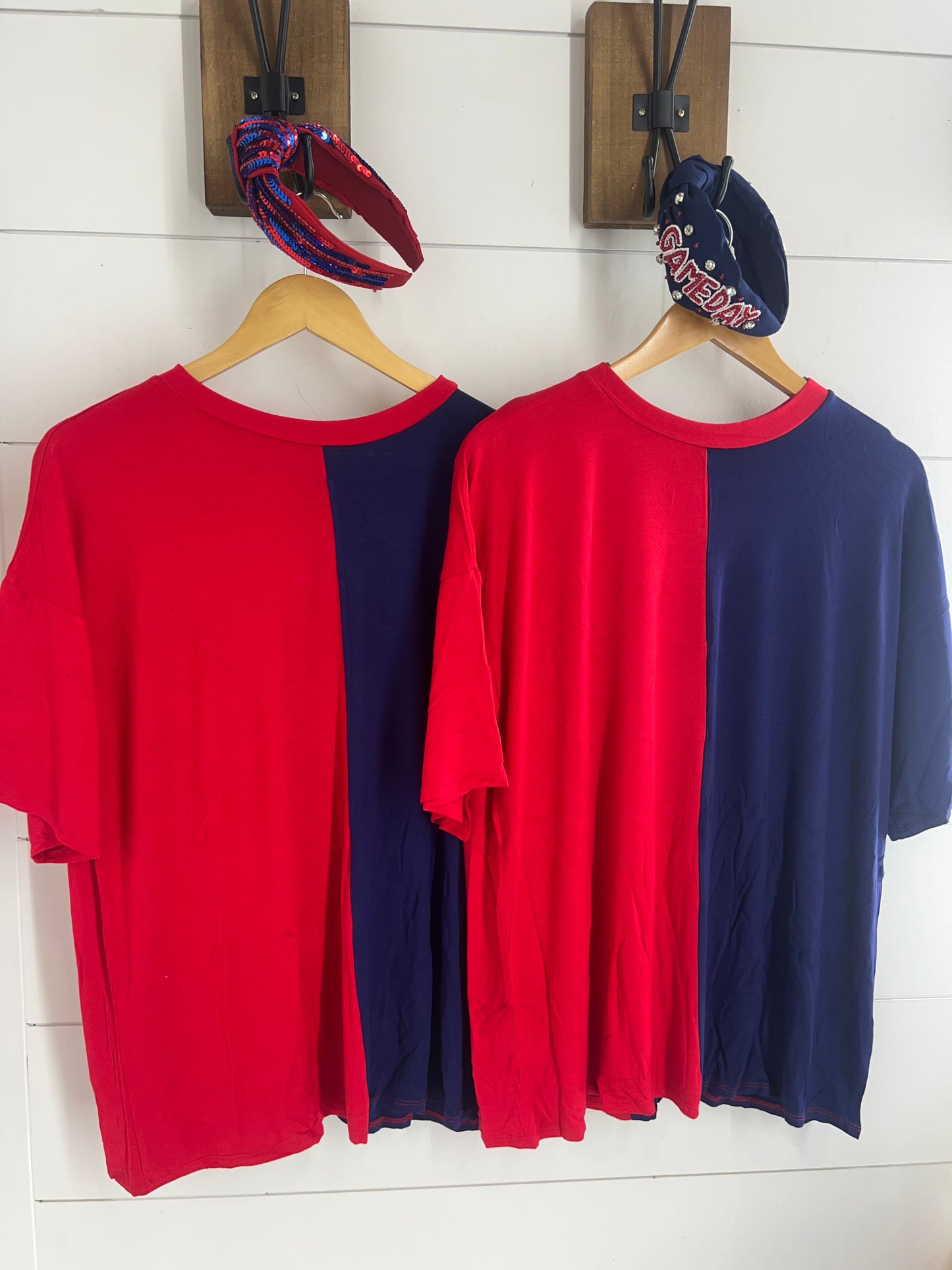 Red/Navy Color Combo Shirt