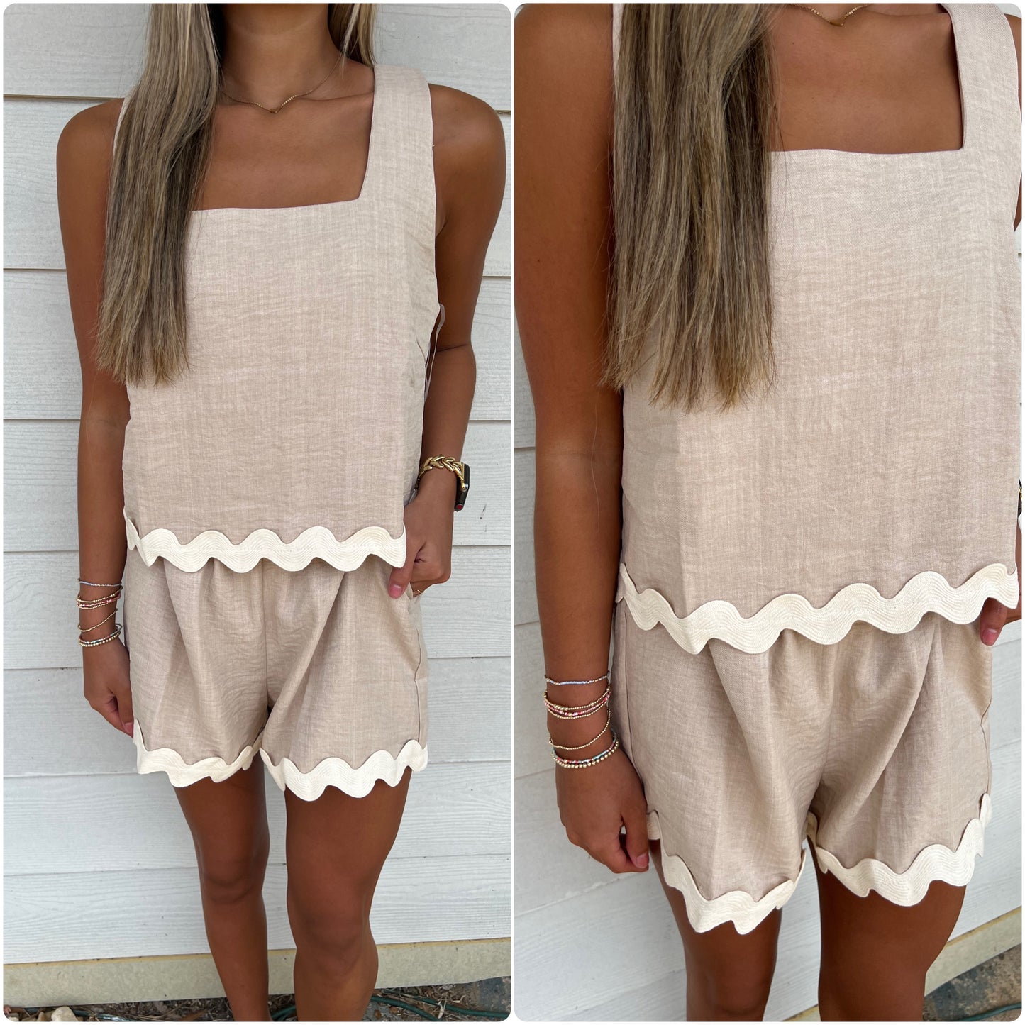 Oatmeal Tank and Shorts Set