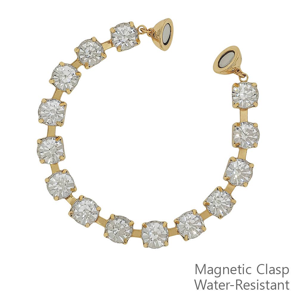 Clear Crystal Stone with Magnetic Closure Bracelet