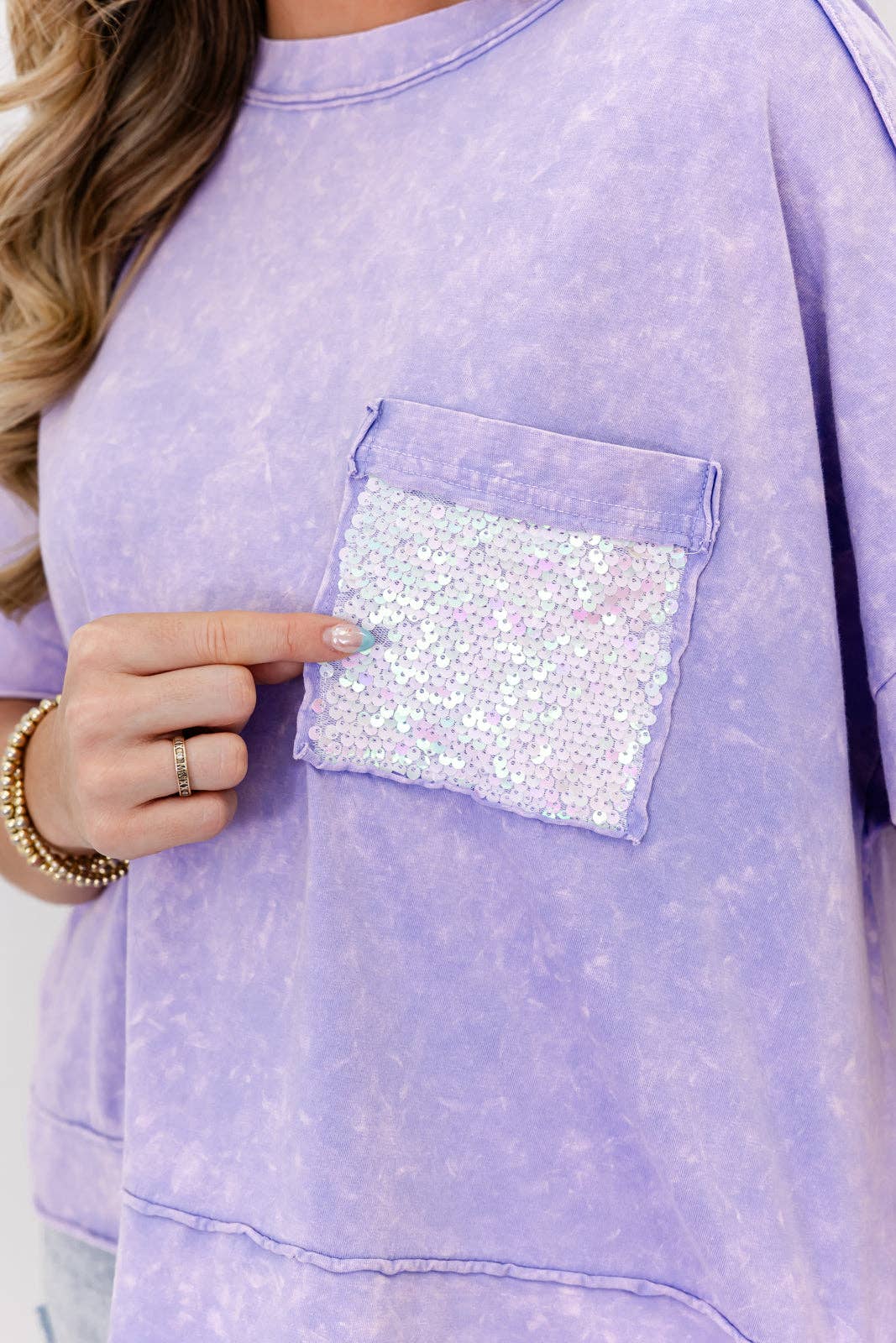 Faeve Lavender Mineral Washed Cotton Top