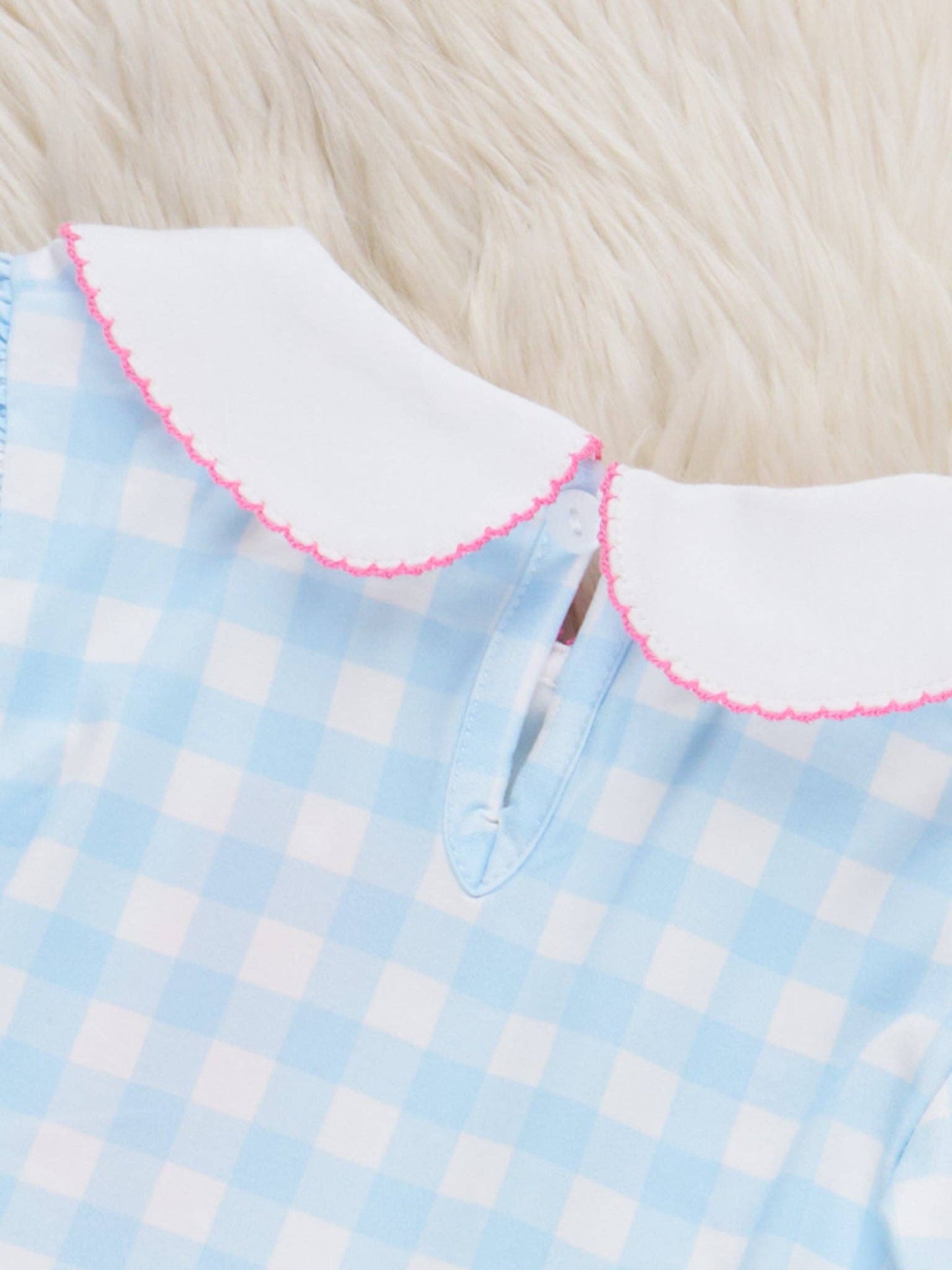 Winter Wonderland Embroidered Gingham Dress