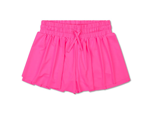 Neon Pink Butterfly Shorts - Super Soft