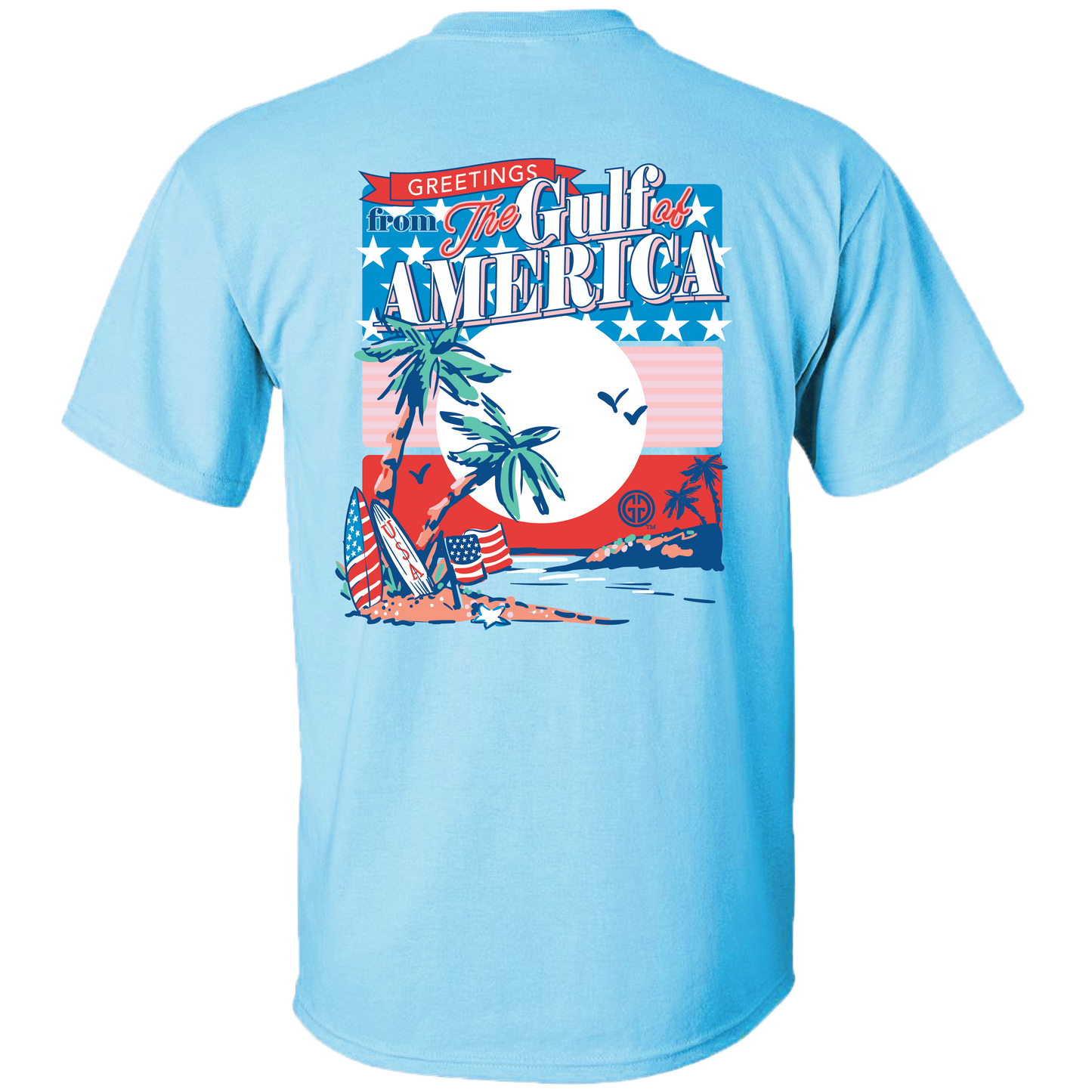 Gulf of America Summer Beach Short Sleeve Graphic Tee