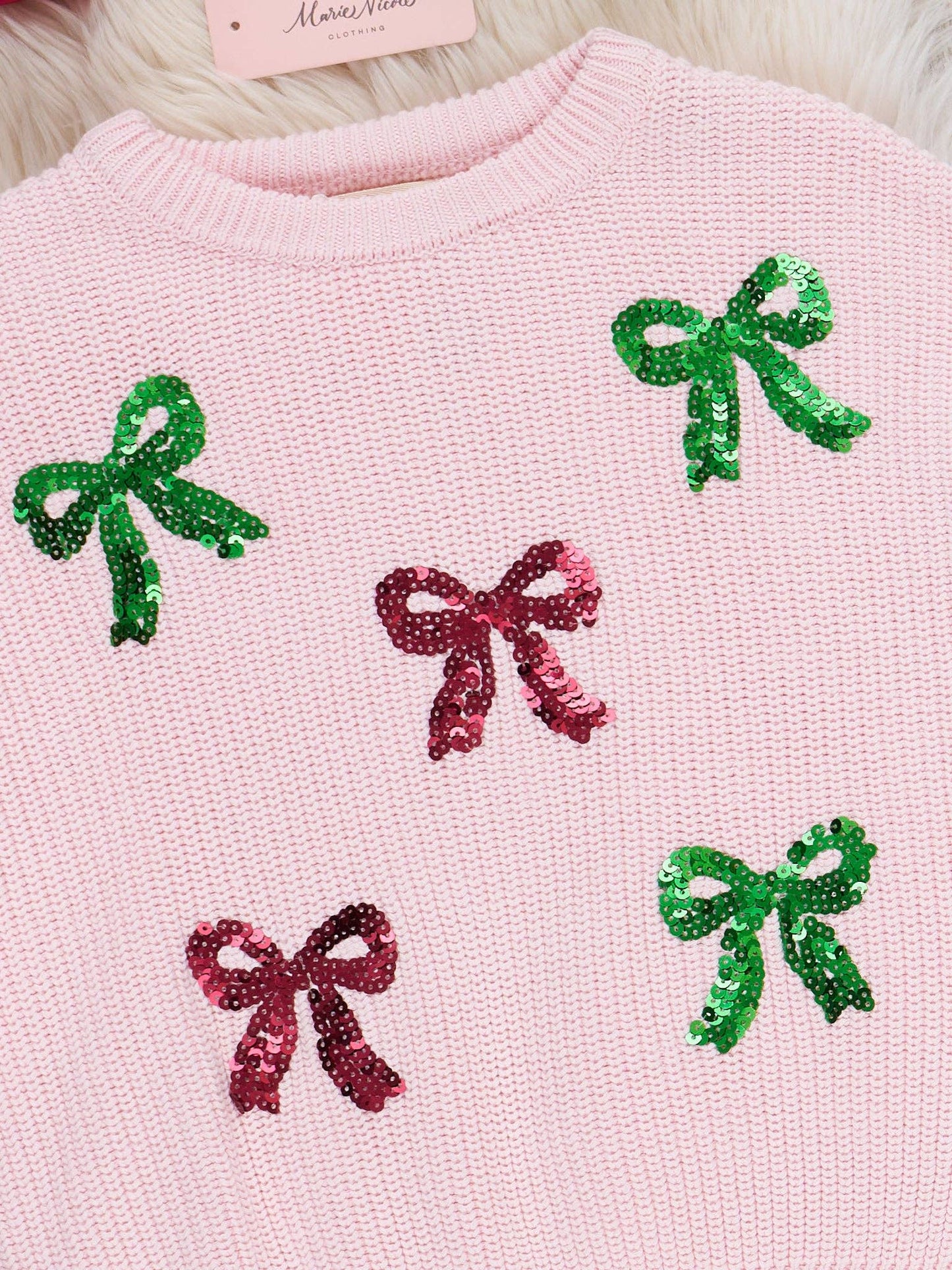 Sweet Christmas Bows Oversized Sweater