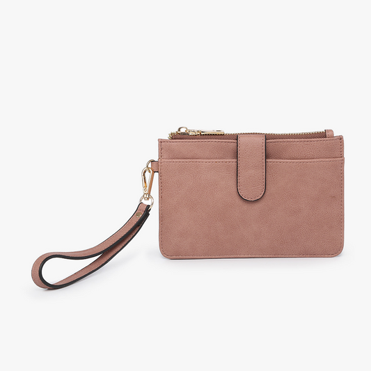 Taupe Wallet Clutch w/ Inner Cardholders: Rosewood