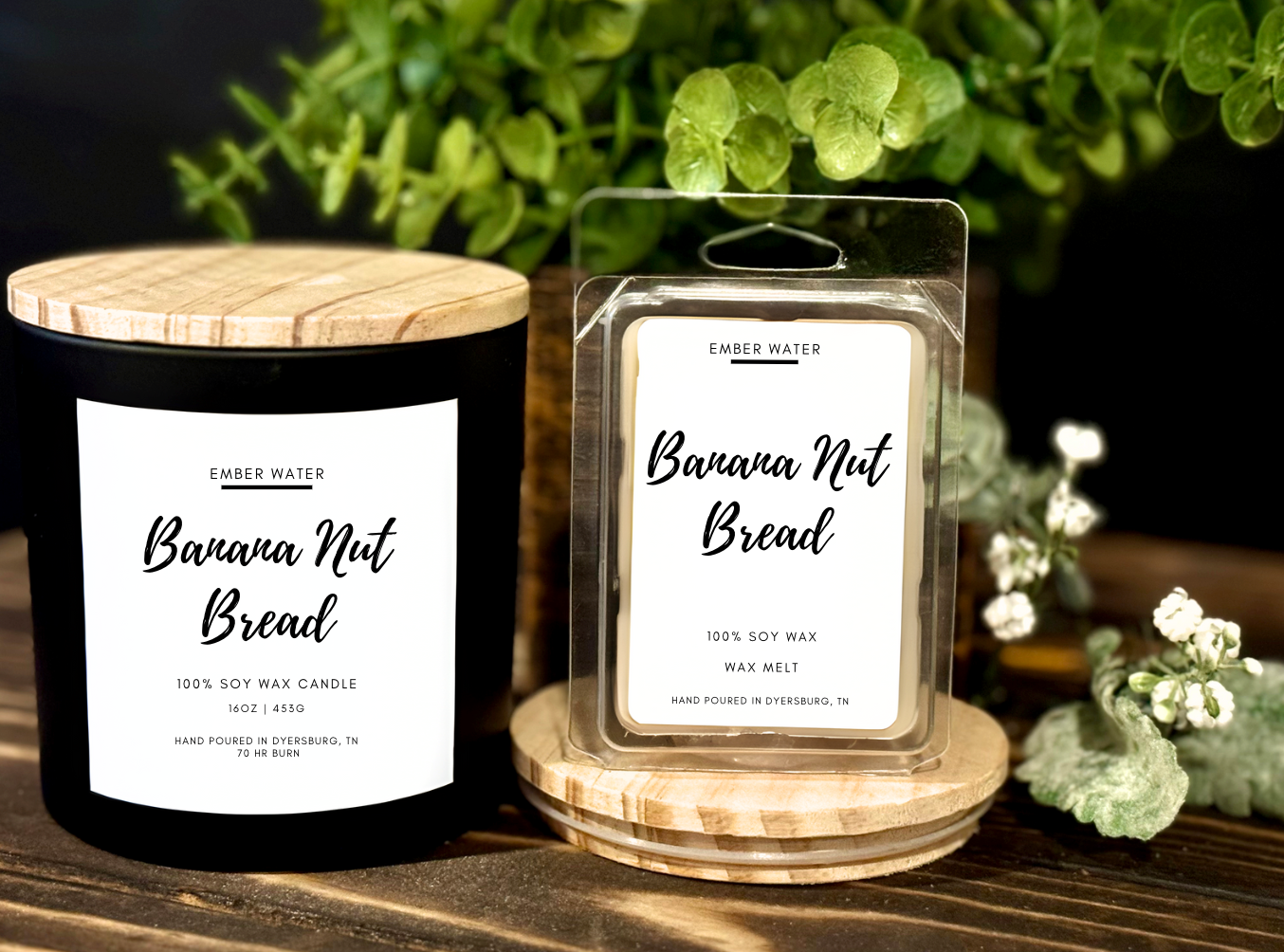 Banana Nut Bread 16 oz 100% Soy Candle 