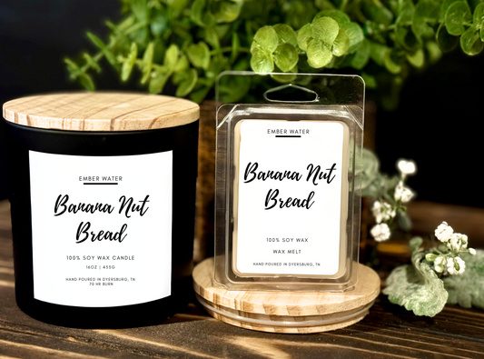Banana Nut Bread 16 oz 100% Soy Candle 