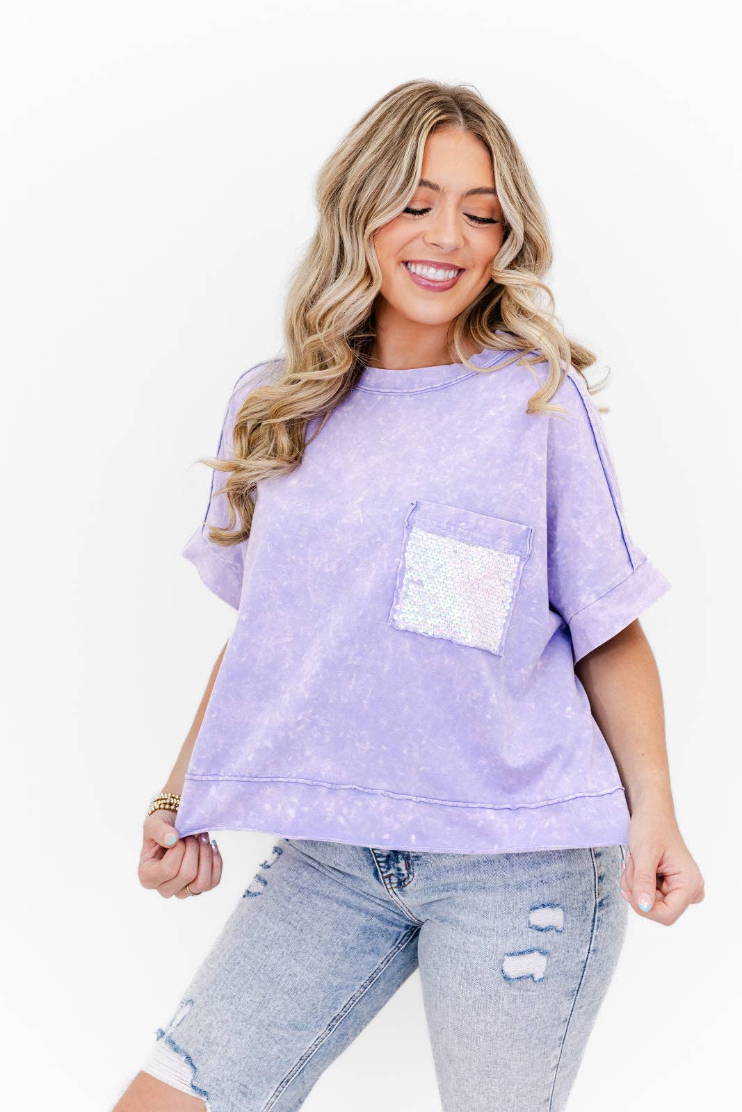 Faeve Lavender Mineral Washed Cotton Top