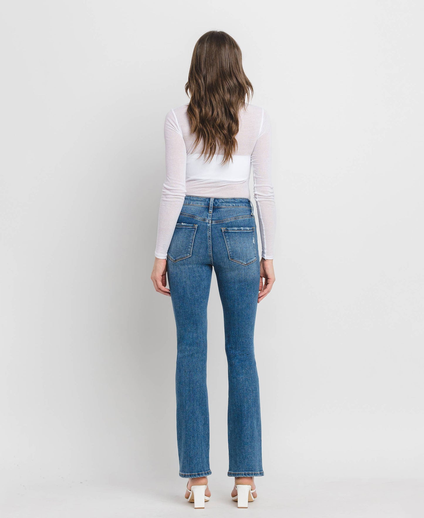 HIGH RISE BOOTCUT JEANS SHINING