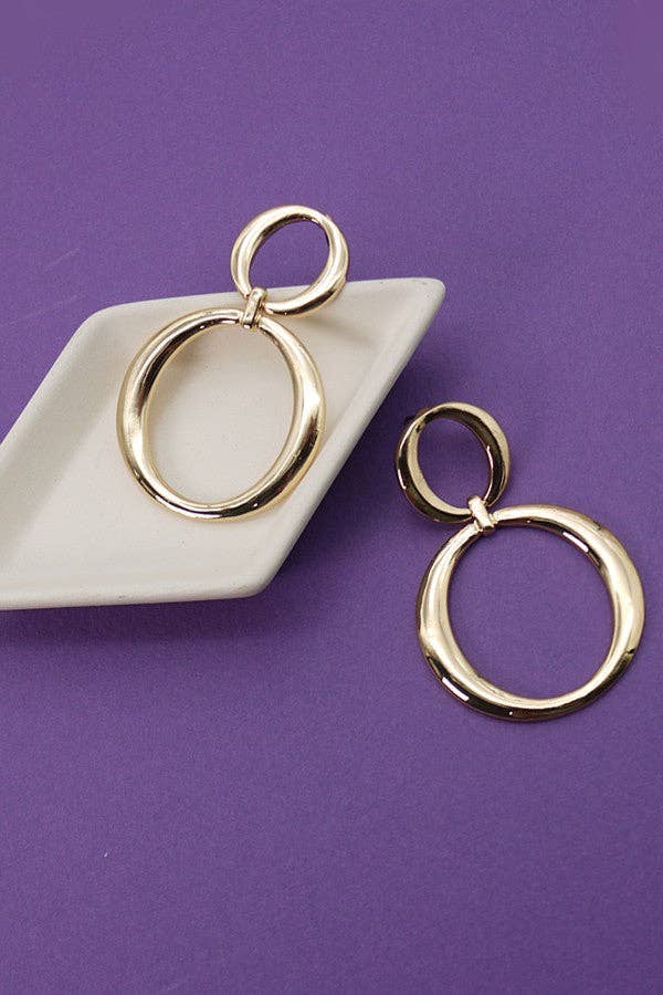 DOUBLE O DROP EARRINGS