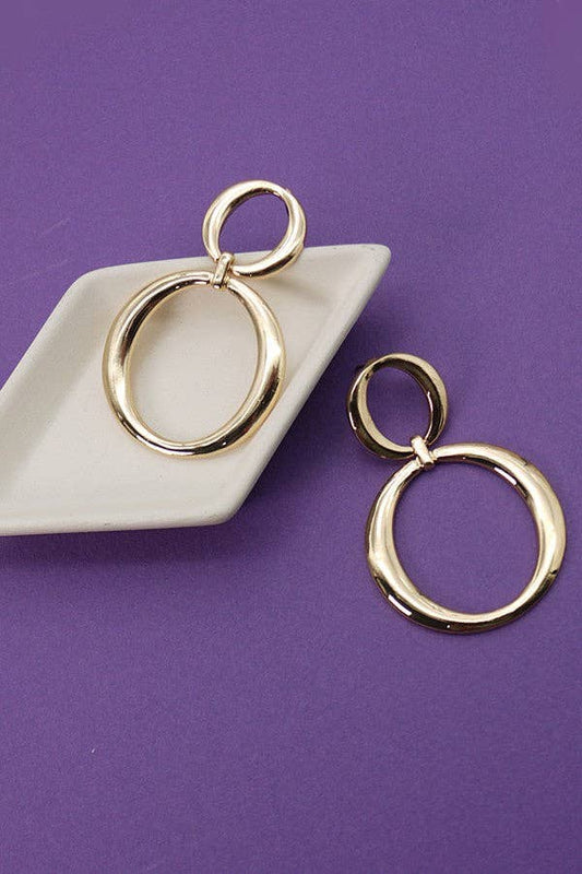DOUBLE O DROP EARRINGS