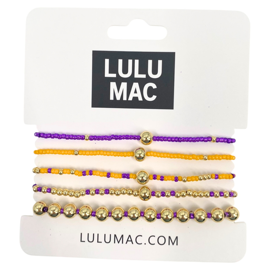 Purple and Yellow High Quality Bracelet Set