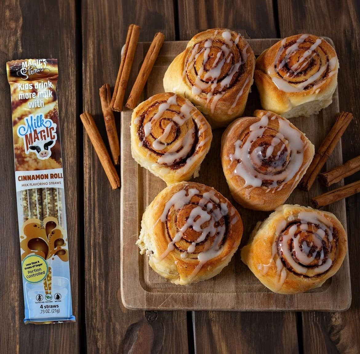 Milk Magic Cinnamon Roll Milk Flavoring Straws