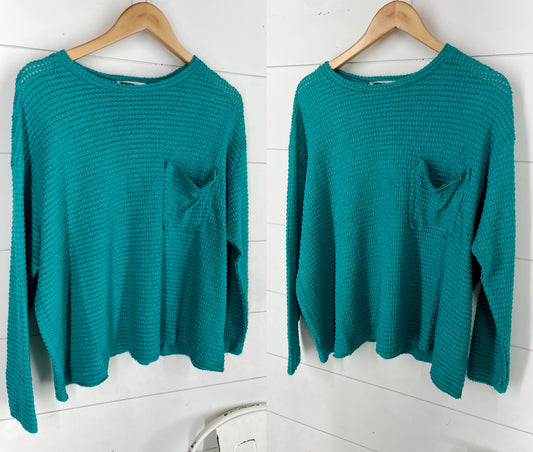 Turquoise Jacquard Sweater