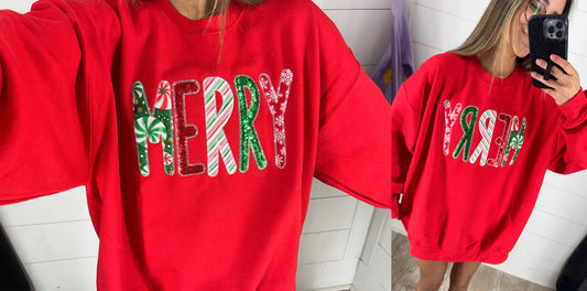 Red Merry Christmas Sweatshirt